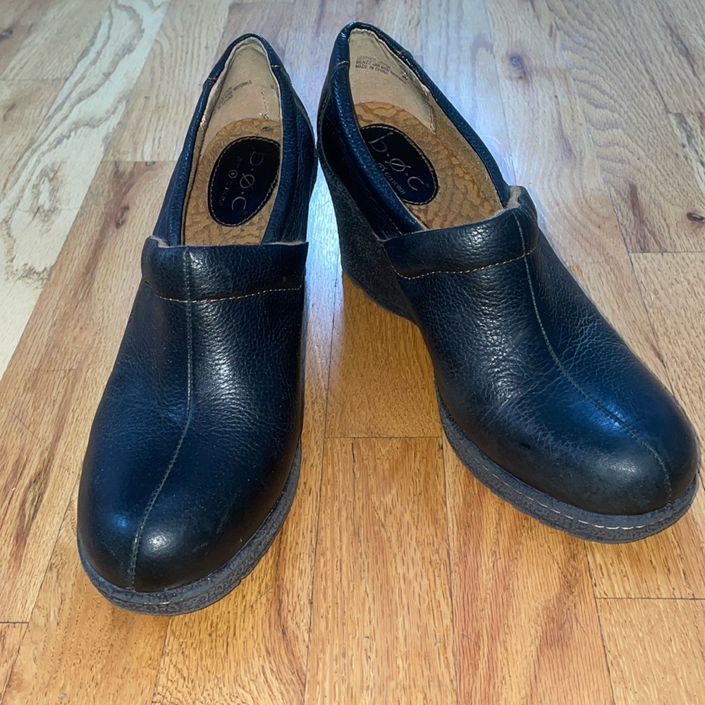 4 for $20 special 
BOC Black Ankle Booties with a Wedge Heel in Size 9